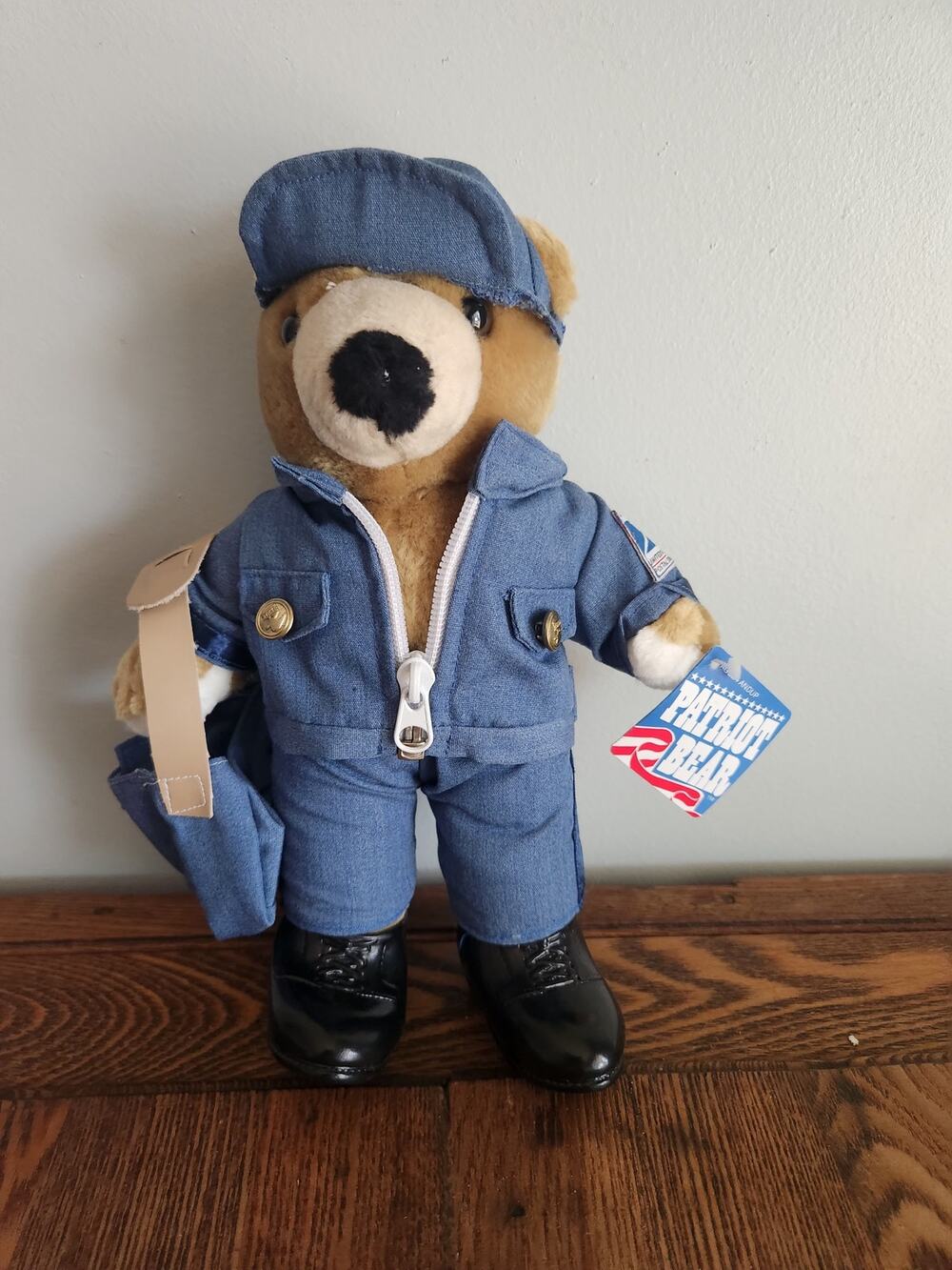 1994 Patriot Plush Bear Mail Carrier Complete with Tag JJ Wind Inc Vintage NWT